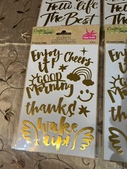 Lot Of 8 NWT Crafter’s Square inspirational mix phrases foil metallic