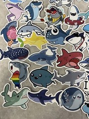 10 Pcs Random Shark Stickers | Animal Stickers | Ocean Animals | Party Favors