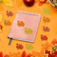 500Pcs Fall Thanksgiving Stickers Roll 1.2In Laser Turkey Waterproof Decals 5 Co