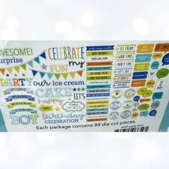 Doodlebug Designs PARTY TIME Chit Chat Odds & Ends Die Cuts Embellishments