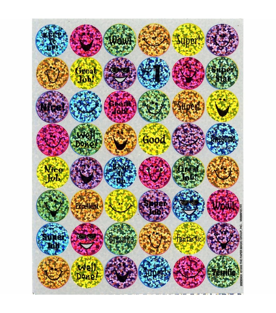 Classroom Supplies Mini Sparkle Stickers, 96 pcs