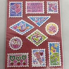 Vtg Valentines Day Holiday Stickers Paper Magic 4 Sheets Hearts Stamps Love