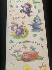Miss Elizabeth’s Stickers Playtime Cute Monsters Animals Playing Bike Scooter