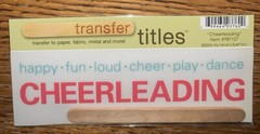 My Minds Eye RUB ON TRANSFER TITLE Cheerleading SCRAPBOOK Cheerleader Dance Girl