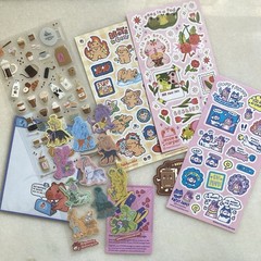 Brand New Cute Sticker Sheets Dogs Cats Animals Food Pastries Deserts Kawaii