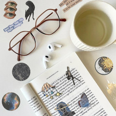 50Pcs Transparent Astronomy Stickers for Scrapbooking PET Cartoon Celestial Stic