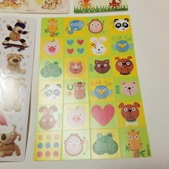 American greetings AGC sticker sheet vintage LOT farm animals zoo teddy bear dog