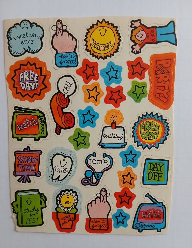 Hallmark 1979 Vintage Stickers Sheet New 1 sheets 70s Style