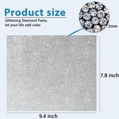 Luxury Bling Rhinestone Sheet 9.4×7.9 Inches – 12000 Pcs for DIY Glitter Crafts