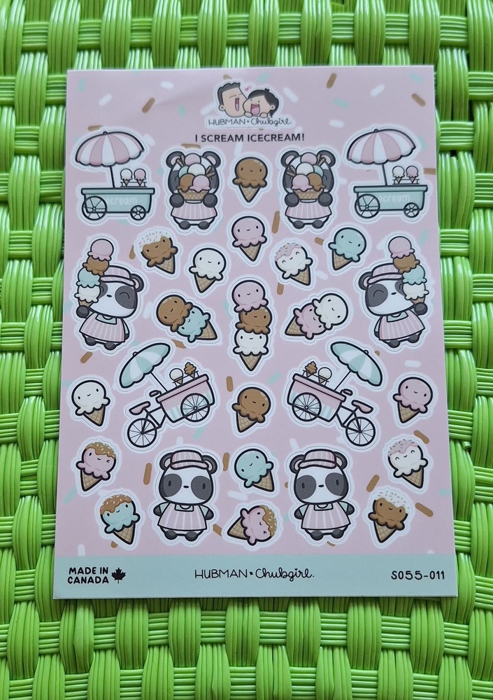 Hubman and Chubgirl Large Sticker Sheet – I Scream Ice Cream!