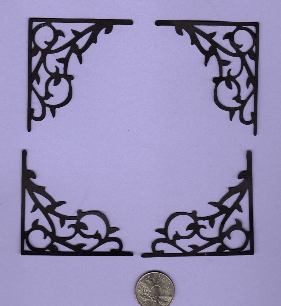 Photo Corner, Vine Photo Corner Die Cuts, 8 pcs-2.5″ x 2.5″ Scrapbooking