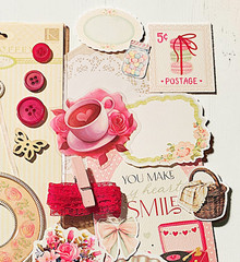 Sweet Love Theme Papercraft Ephemera Kit, Scrapbook Stickers, Junk Journal Kit