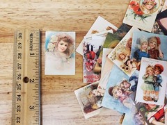 100 Mini Childhood Prints on Cardstock Vintage Pictures Scrapbooking Stamping