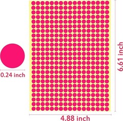 6528 PCS Small Dot Stickers round Color Coding Labels Circle Dot Stickers Label