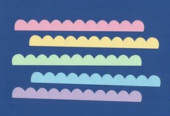 Border Die Cuts, Scallop Border Die Cuts, 10 pcs., 8″ long, ANY COLOR, Cards