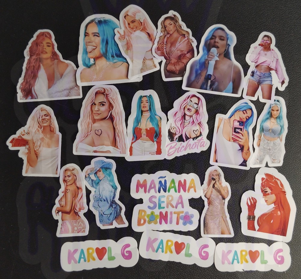 20 Pcs. Glossy Karol G Stickers Waterproof Vinyl stickers