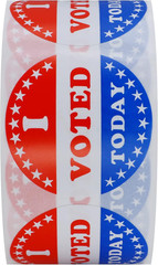 I Voted Today with Red, White, and Blue Circle Stickers 1.5 Inch round 500 Label