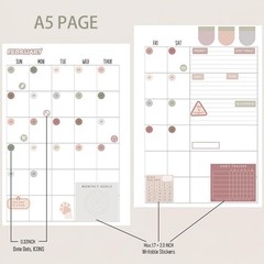 Planner Stickers 635pcs 7 Sheets Bullet Journal Calendar Date Dots Icons Set