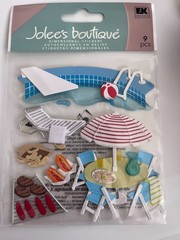Jolee’s Dimensional Stickers – Beach Vacation Pool Tropical Theme – You Choose