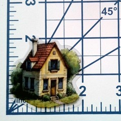 Cottage Style Fairy Tale House Clear Vinyl Decal Sticker Water Resistant Laptop