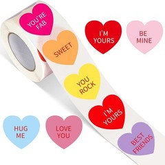 Valentine’s Day Heart Stickers – 500 PCS Self-Adhesive Craft Labels in 8 Styles