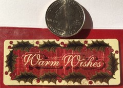WARM WISHES Dimensional Stickers(4pc) Michaels•Christmas•Holly•Holiday•Lables