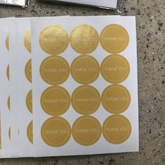 600 Pieces Blue 1.25” Blue Thank You Stickers & 288 7/8” Gold Thank You Labels