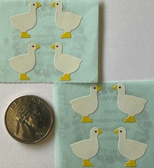WHITE DUCK Stickers(8pc) Mrs.Grossman’s•Birds•Vintage 1979 •Animal•Card Making•