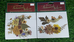 6 Darice Botanical Stickers – REAL Pressed/Dried FLOWERS