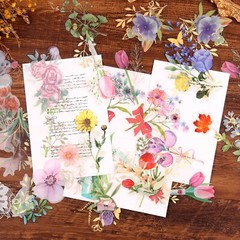 Gilding Flower Stickers (240 Pieces) – Glitter Watercolor Transparent Sticker…