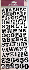 Black Flourish Alpha Large Numbers Clear Stickers 84pc Swirl Scrapbooking Sticko