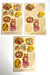 3 Vtg 1980 Sticker Sheets Current Inc Easter Bunnies Flowers Eggs Chicks Lamb