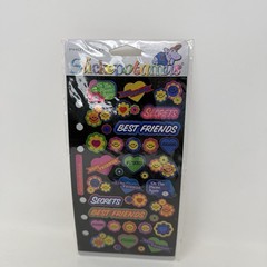 Vintage Y2K Stickopotamus Glitter Best Friend Stickers sparkly holographic NOS