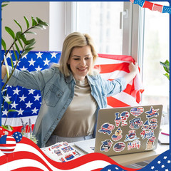 200 Pcs 4Th of July Stickers, Vinyl America Patriotic Stickers and Decals Bulk f