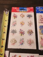 Vintage Lot Floral Flower 108 Stickers 10 Sheets Hallmark & AGC Scratch Sniff