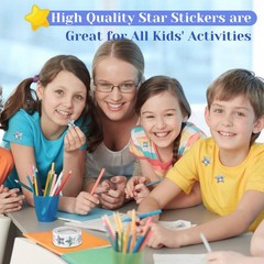 500 PCS Holographic Silver Star Stickers, 1 Inch Self~Adhesive Glitter