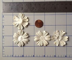 10 Flowers flower Cream petals Off White Handmade Mulberry Paper wedding baptism
