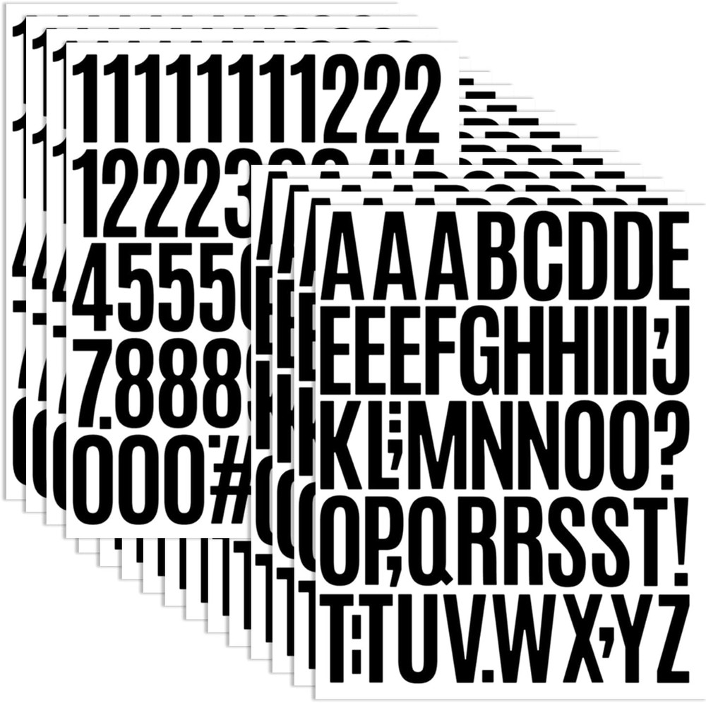 840 PCS 16 Sheets Letter Stickers 2 Inch Large Alphabet Sticker Vinyl Self Adhes