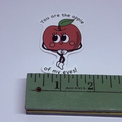 Cute Fruit Sticker “Apple Of My Eyes” Inspirational Kids Journal Decal Art Tc9
