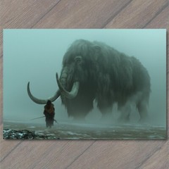 STICKER Woolly Mammoth Elephant Snowy Weird Vibe Strange Unusual Creepy Human