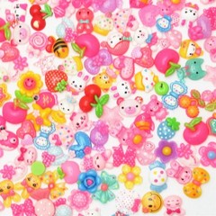 LibiIine 100pcs Mix Lots Flatback Resin Buttons Flat Back Mix,