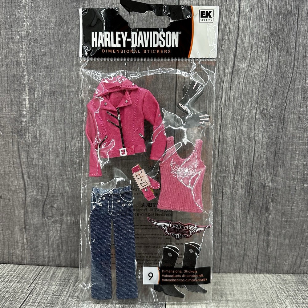 Harley-Davidson Pink Women’s Riding Outfit Dimensional Scrapbook Stickers
