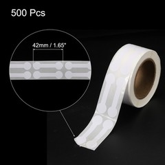 1 Roll Blank Tamper Evident Labels 0.43x 1.65 Inch Adhesive Top Stickers White
