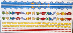 Vintage 1999 MAMBI Summer Kids Beach Borders Clear Stickers Scrapbooking 12″ NOS