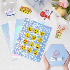 Self-Adhesive Holographic Sticker Paper – Waterproof, Tear-Resistant 20 Sheets