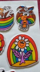 Vintage 80s! Russ Puffy Stickers- Rainbow, Star, Heart, Bird, Butterfly, Retro