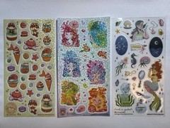 Fun Sealife Stickers, Axolotl/Narwhal/Mermaid/Jellyfish, Stickiiclub/Pipsticks