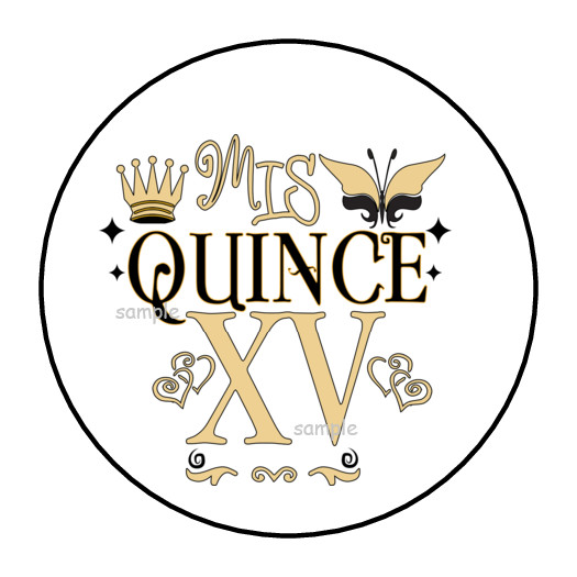 30 MIS QUINCE XV ENVELOPE SEALS STICKERS LABELS TAGS 1.5″ ROUND BIRTHDAY SPANISH