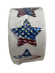 USA Red White Blue Halogram Sticker Rolls 3 Sealed
