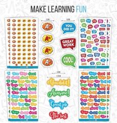 Teacher Reward Stickers – 1380 Pcs, 22 Sheets of Premium Reward Stickers, Col…